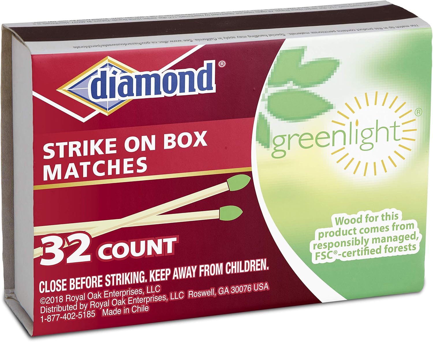 24Packs of 10Packs of 32ct Diamond Green Light Penny Matches Amazon.ca
