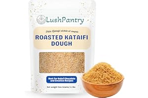 Lushpantry Kataifi Dough, (500g-17.6 oz) Chopped for Dubai Chocolate, Kunafa & Baklava, Kataifi Shredded Fillo Dough (1.1 lbs, Roasted Kataifi)