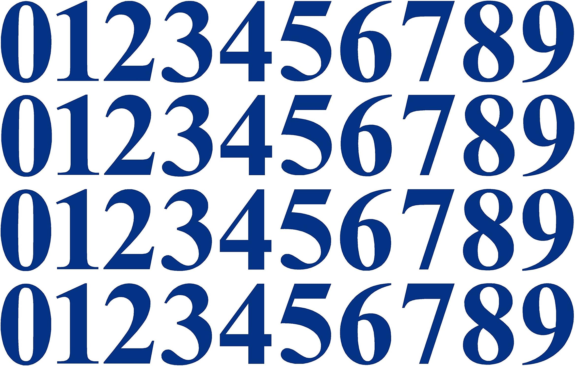 Five Star Graphics 0-9 Numbers Blue Vinyl Sticker Decals Assorted Set of 40 Choose Size!! 1" to 12" (V646BlueTimes) (6")