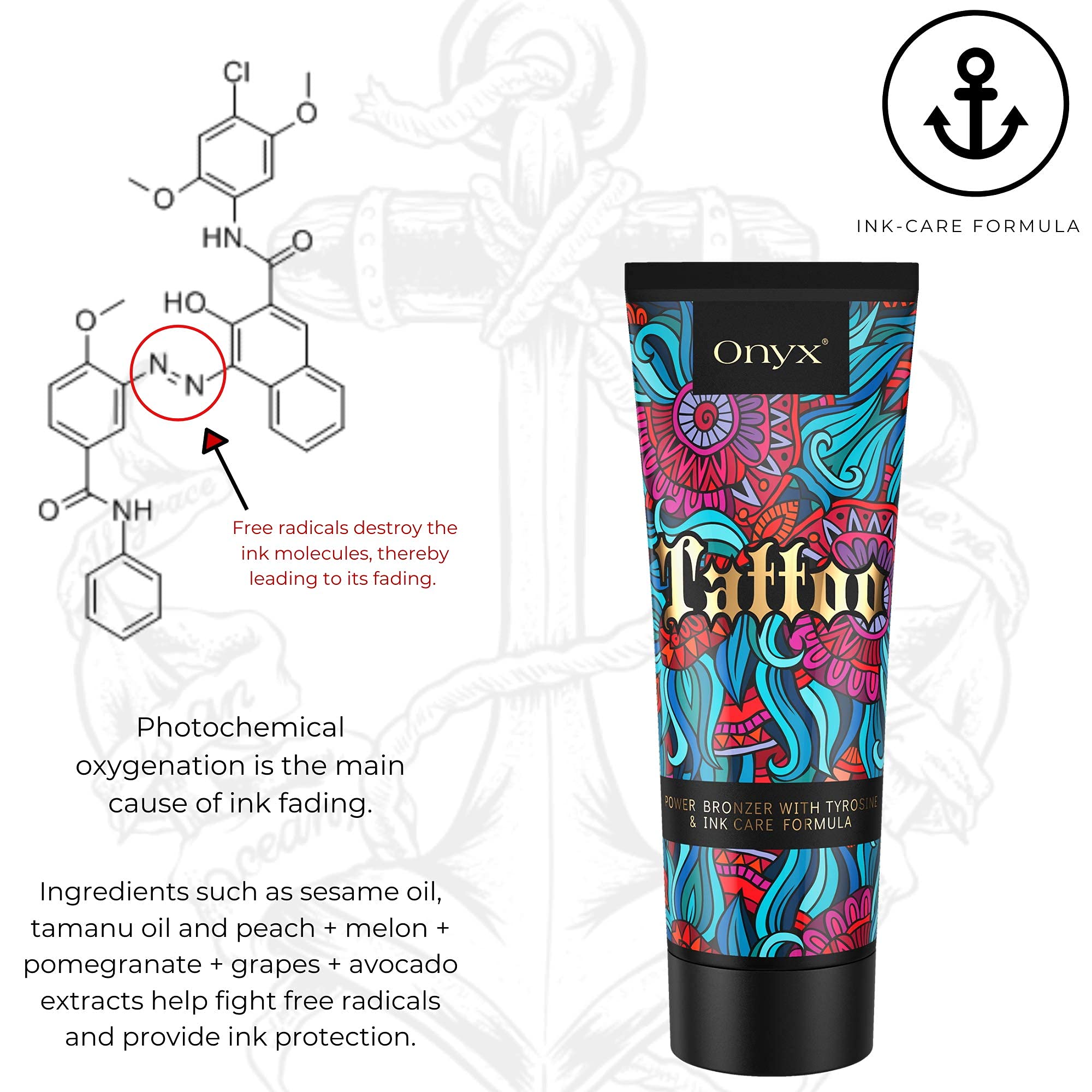 Onyx Tattoo Tanning Lotion With Fade Protection Ink Care & Color ...