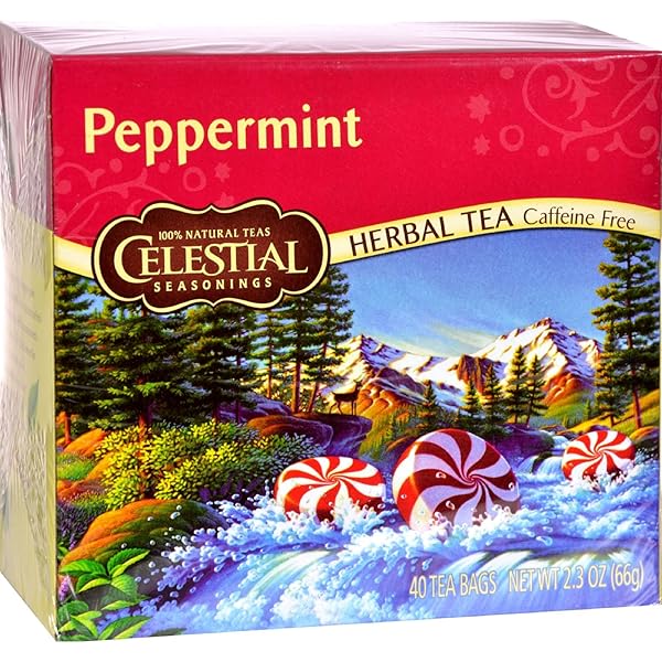 CELESTIAL SEASONINGS PEPPERMINT HERB TEA, 40 BAG