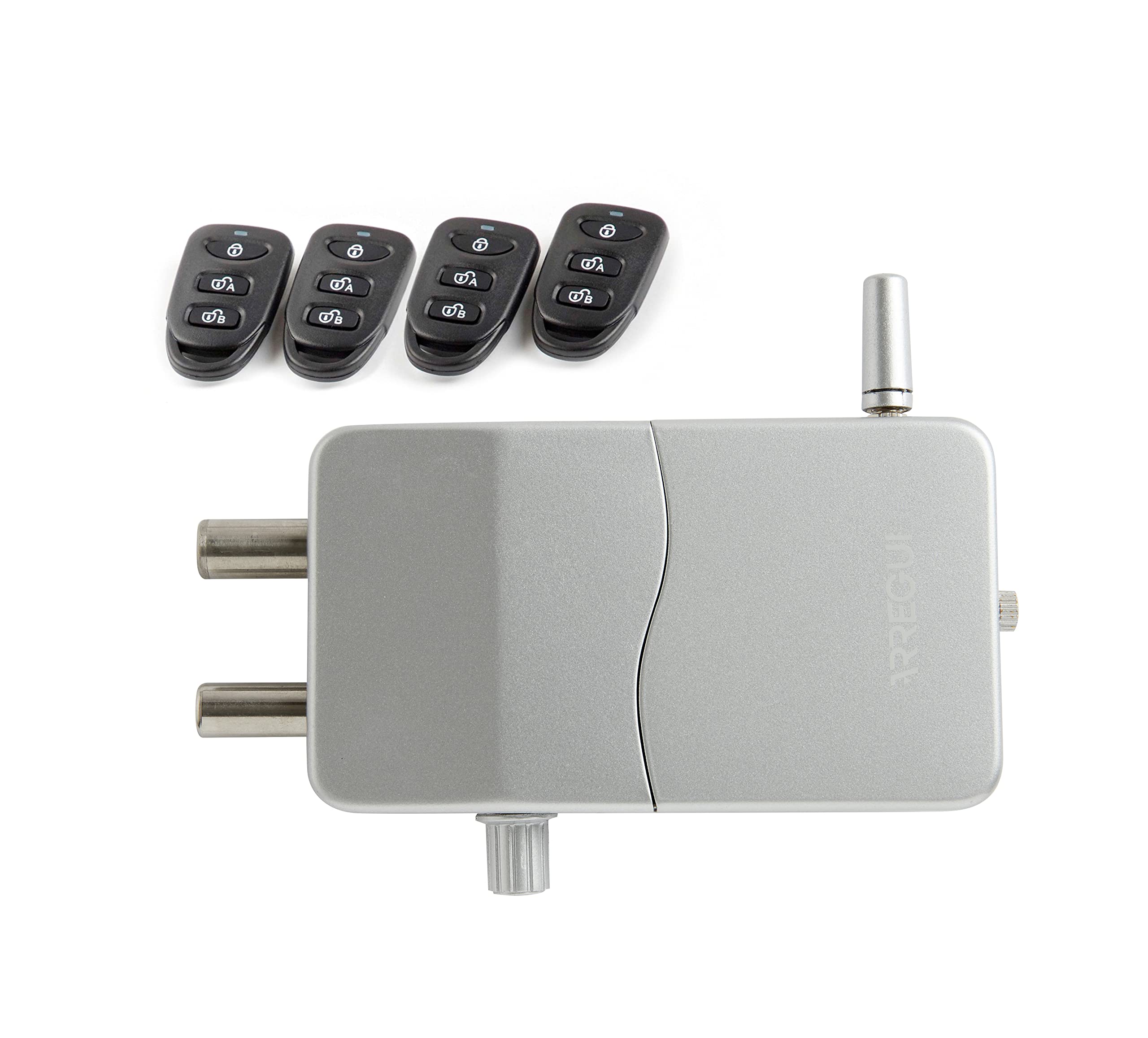 ARREGUI CI10P-AL Invisible Door Lock with Alarm System and 4 Remote Controls, Keyless Additional Lock with Alarm, Electronic Security Lock, Door Lock, Anti-Theft Silver