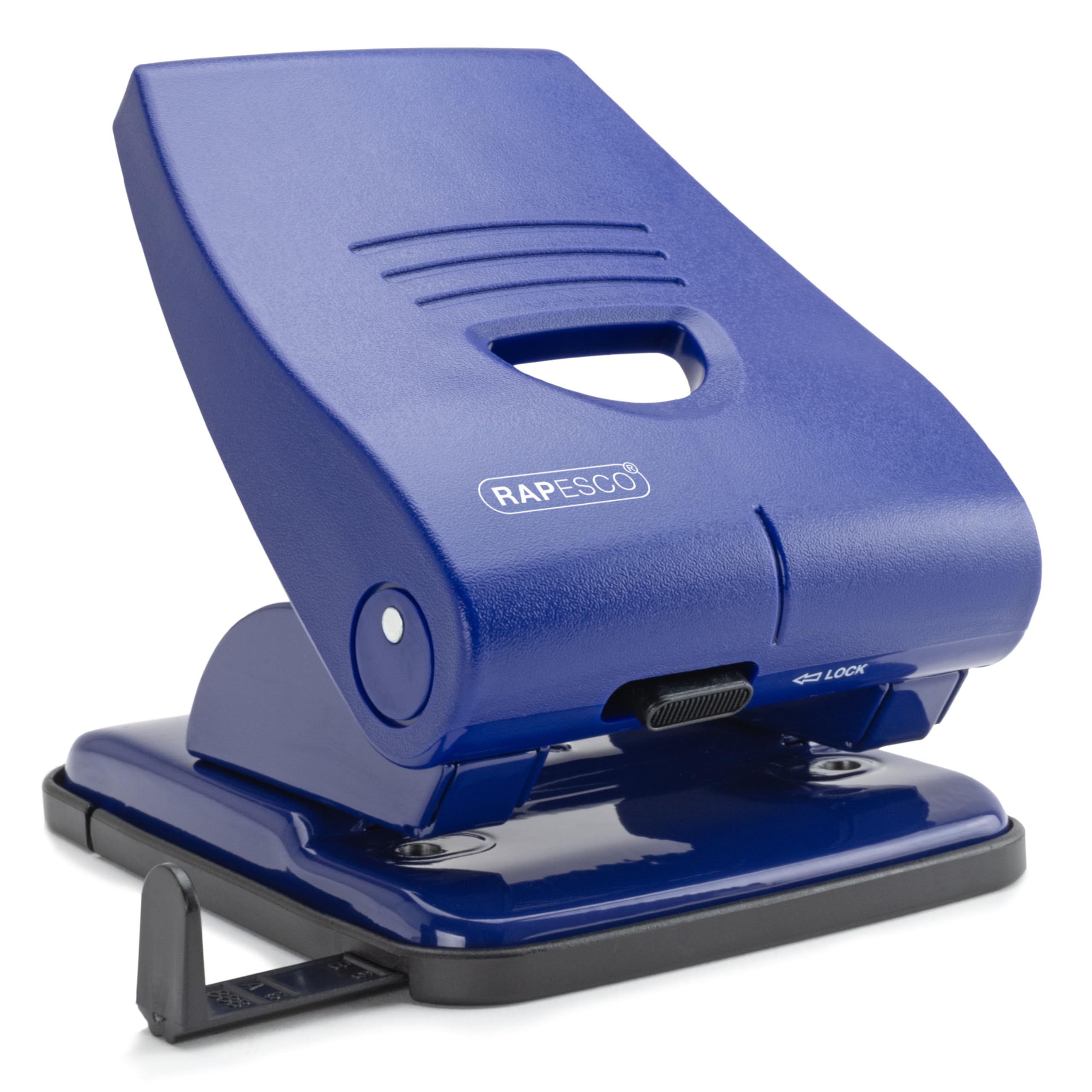 Rapesco PF835PL2 Heavy Duty 835-P 2-Hole Punch, 40 Sheet Capacity, Blue