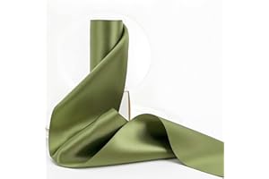 HUIHUANG Moss Green Satin Ribbon - 4 inch Wide, Double Face, Thick, 10 Yards/Roll for Wedding Party Supplies, Chair, Cake Decor, Large Bows, Flower Bouquet, Sewing, Crafts