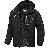 UTWGN Men's Winter Waterproof Ski Jacket,Warm Snowboarding Coat Snow Windbreaker Hooded for Hiking