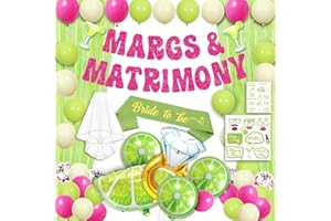 M AMFEOV Margs And Matrimony Bachelorette, 65 Pcs Green and Red Margs And Matrimony Decorations, Margarita Bachelorette Party Supplies, Mexican Fiesta Wedding Bridal Shower Party
