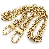 Purse Chain Gold Replacement Strap Round (10mm) Shoulder Bag Chain Metal Crossbody Strap - 48" inches