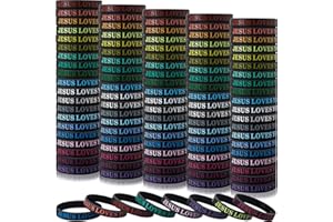 IDREAMBAND 100 pcs Jesus Loves You Rubber Wristbands Colored Blank Silicone Wristbands for Men Women Teen