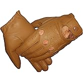 Genuine Leather Gloves for Men (Tan, Large)