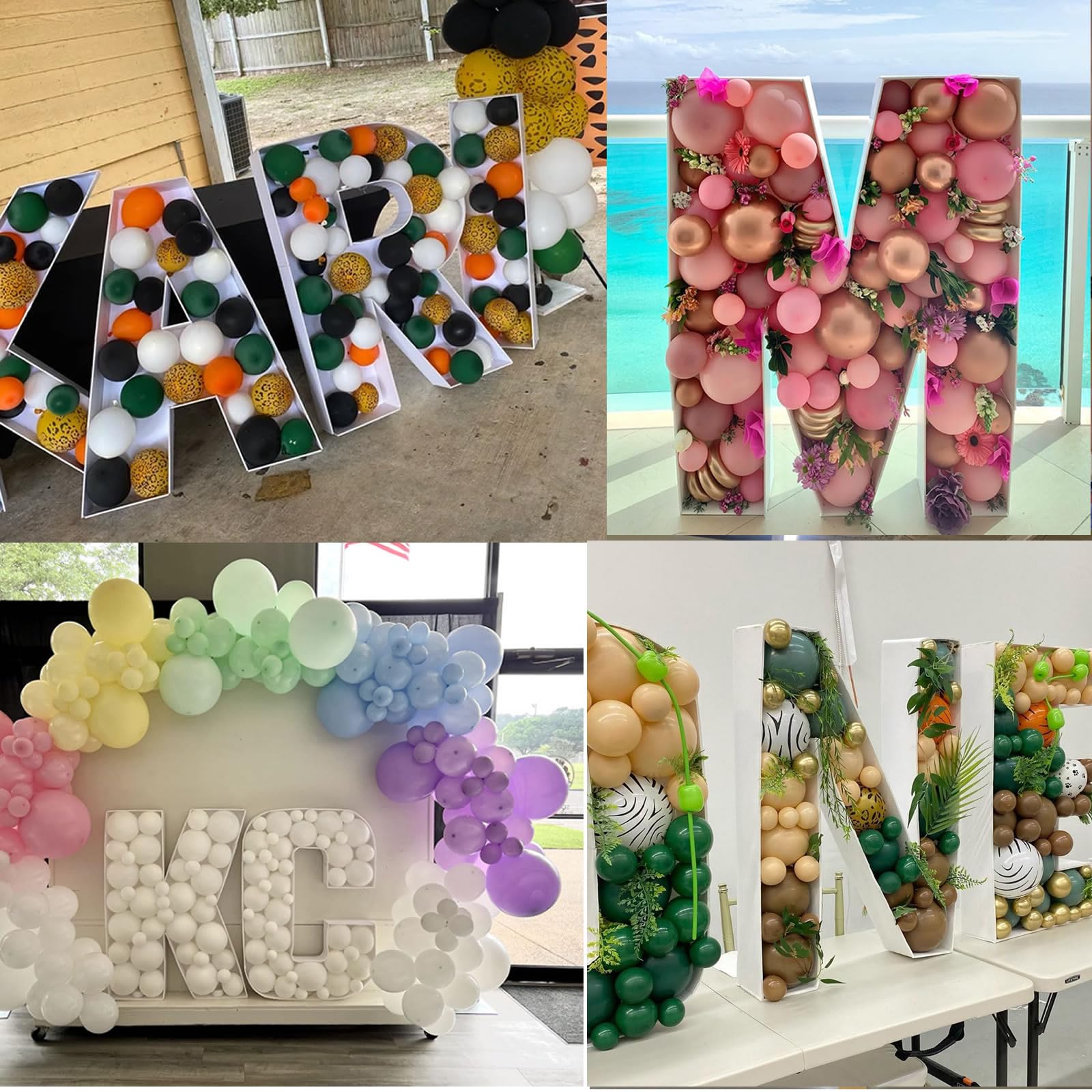 2FT Letter V Mosaic Balloon Frame Letter DIY Fillable Letters Kit For ...
