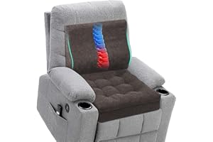 HAVARGO Recliner Cushions for Elderly with Lumbar Support, Patent Design 20x20x5 Inch Thick Chair Cushion Soft Tufted Dual Layer Booster Seat Cushions for Seniors Recliner Risers Taupe 1 Set