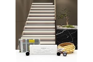 KOMIGAN Intelligent Motion Triggered LED Stair Lighting Kit KMG-3233, 60" Cuttable LED Strip Light for Indoor LED Stair Lights (Cool White 6000K,20 Stairs)