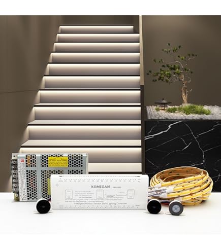 KOMIGAN Motion Sensor with Daylight Sensor LED Stair Light Kit KMG