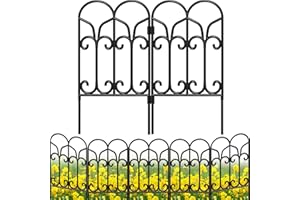 AMAGABELI GARDEN & HOME 10 Panels 22in(H)×10ft(L) Decorative Garden Fences and Borders for Dogs No Dig Metal Fence Panels Garden Edging Border Fence for Animal Barrier Fencing for Flower Beds Yard