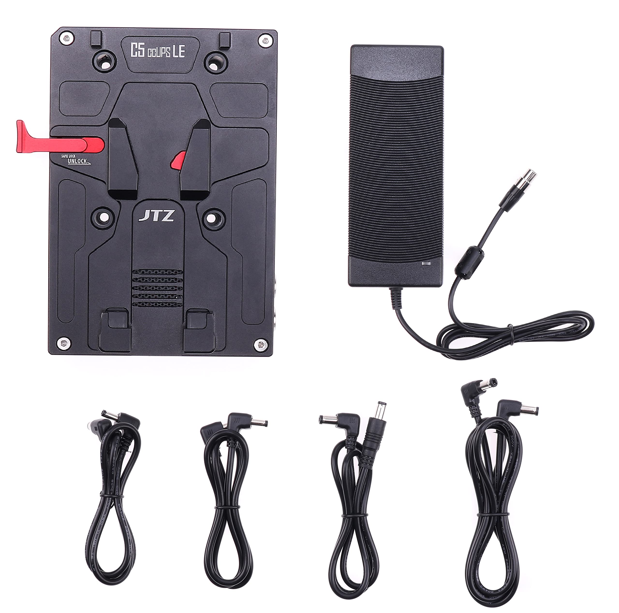 JTZ DP30 C5 LE CCUPS D-Tap V-Mount V-Lock Battery Plate with 15mm/19mm Rail Rod Clamp for EOS R5 R6 Z6 Z7 II GH4/5/5s Blackmagic BMPCC 4K 6k Pro DSLR Monitor EVF Power Supply Plate