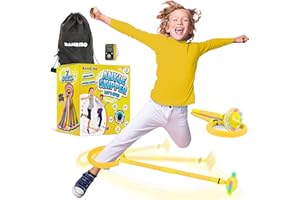 Bambibo Skip It with Counter for Kids - Longer Foam Padding | Skip It Toy with Mesh Bag for Storage | Ankle Skip Ball for Kids | Foldable Colorful Flash Wheel | 5 6 7 8 9 Year Old Girl Gifts