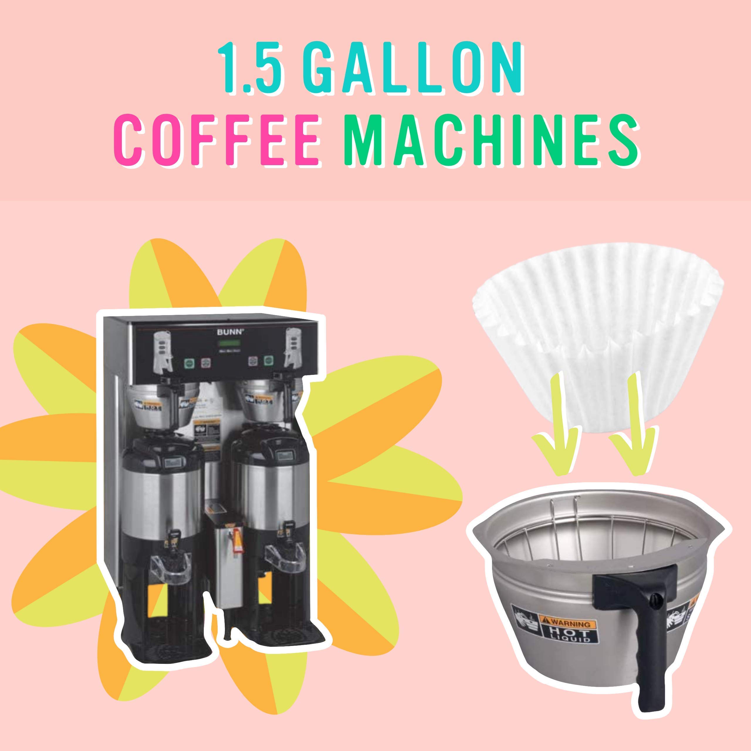 Katy’s Extra Large Coffee Filters | 1.5 to 3 Gallon Premium Commercial Coffee & Tea Filters for Restaurants, Cafés & More | 12.5” x 4.5” Inch Size | No Overflow, No Tearing | 250-Count Bulk Pack