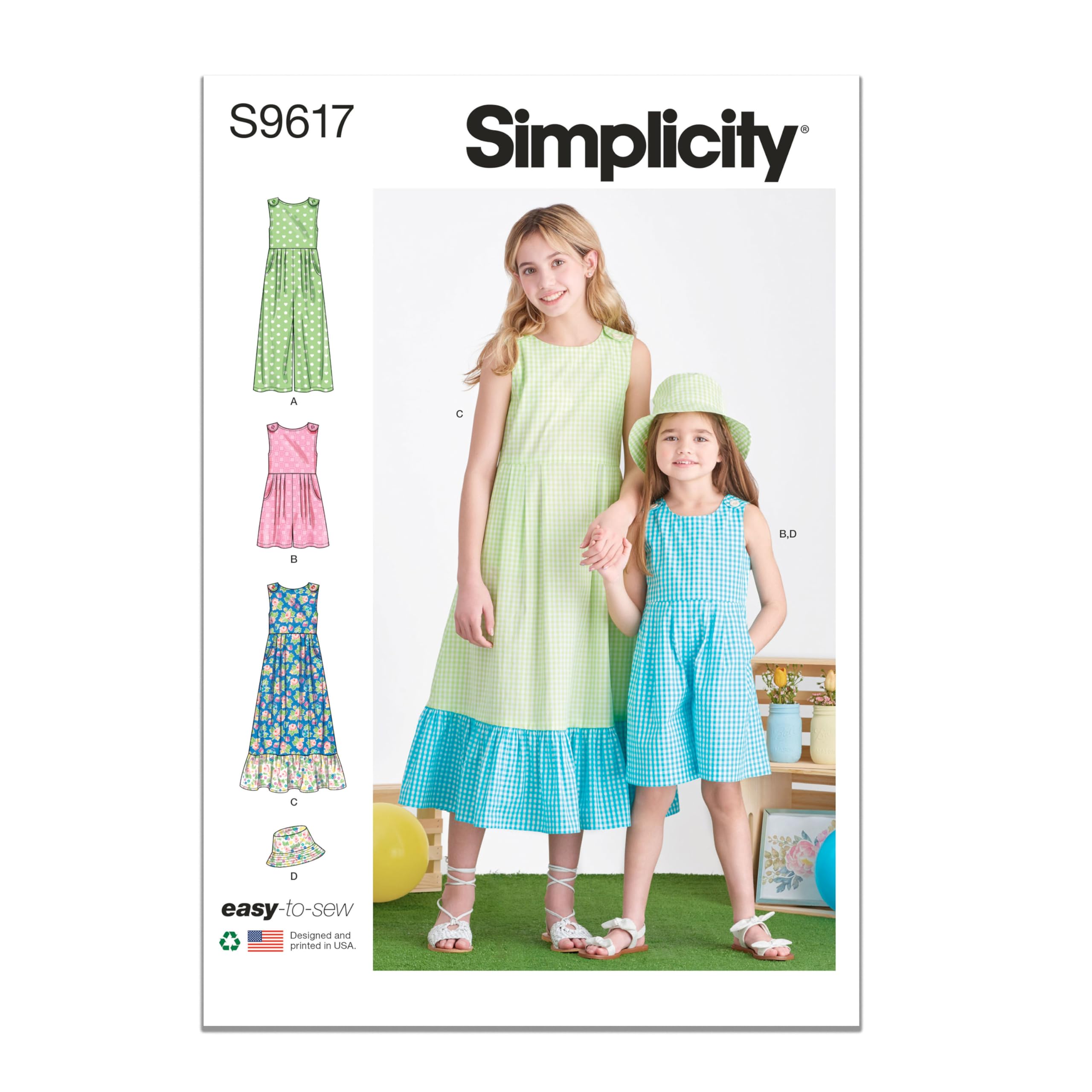 Simplicity SS9617K5 Child/Girl Dress K5 (7-8-10-12-14)