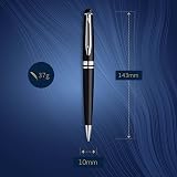 Waterman Expert Ballpoint Pen Matte Black Chrome Trim Medium Tip Blue Ink Gift view 3