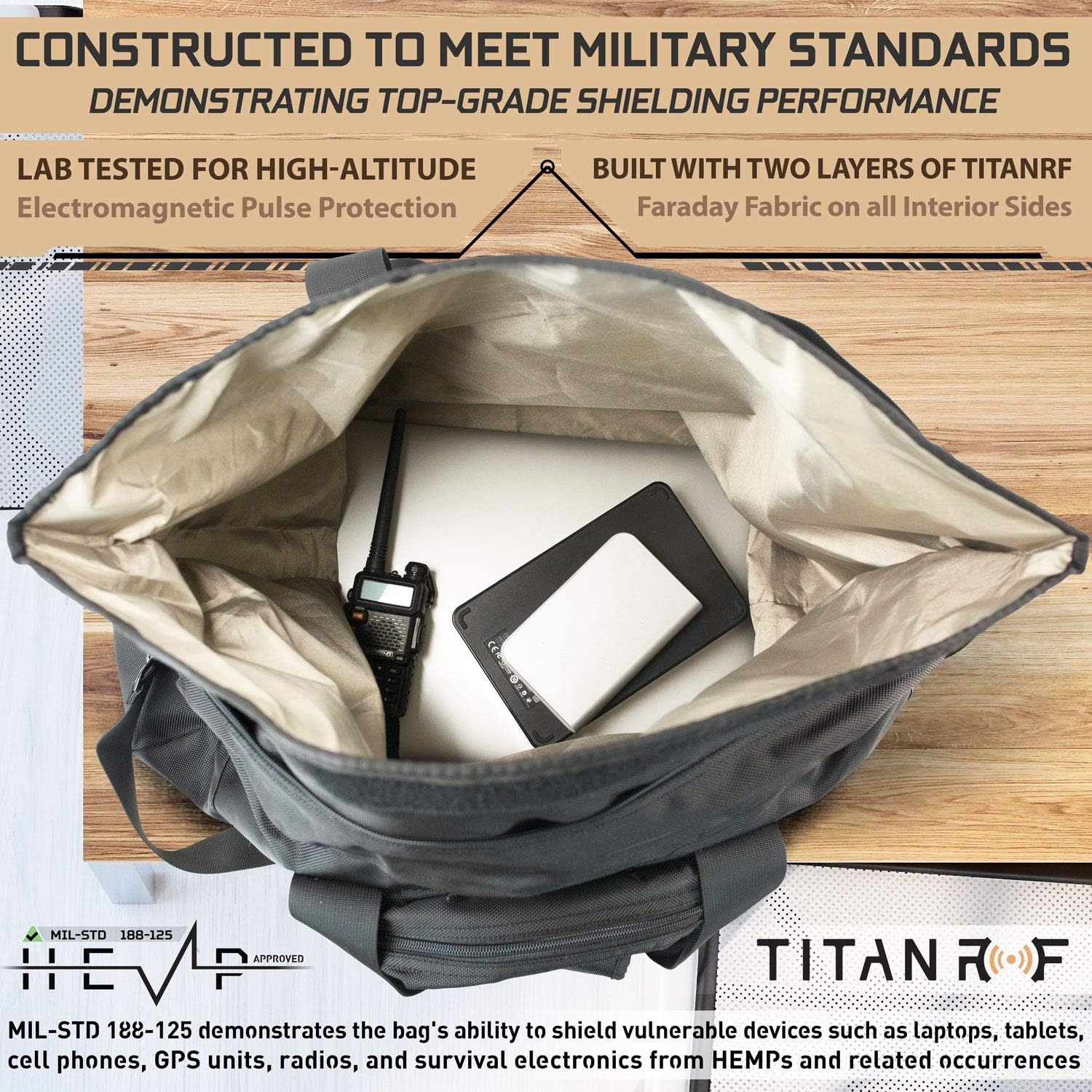  | Mission Darkness X2 Faraday Duffel Bag + Detachable MOLLE Faraday Pouch // RF Shielding for Large Electronics & Mobile Devices // Used for Law Enforcement & Military Forensics + Data Privacy | Travel Duffels