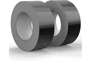 SWRT 9 Mil 2-Pack Black Heavy Duty Duct Tape Strong Adhesive, 2 in x 30 YD (Total 60YD) Duct Heavy Duty Waterproof All Weather Black Duct Tape No Residue Sealing & Patching for Indoor&Outdoor Repair
