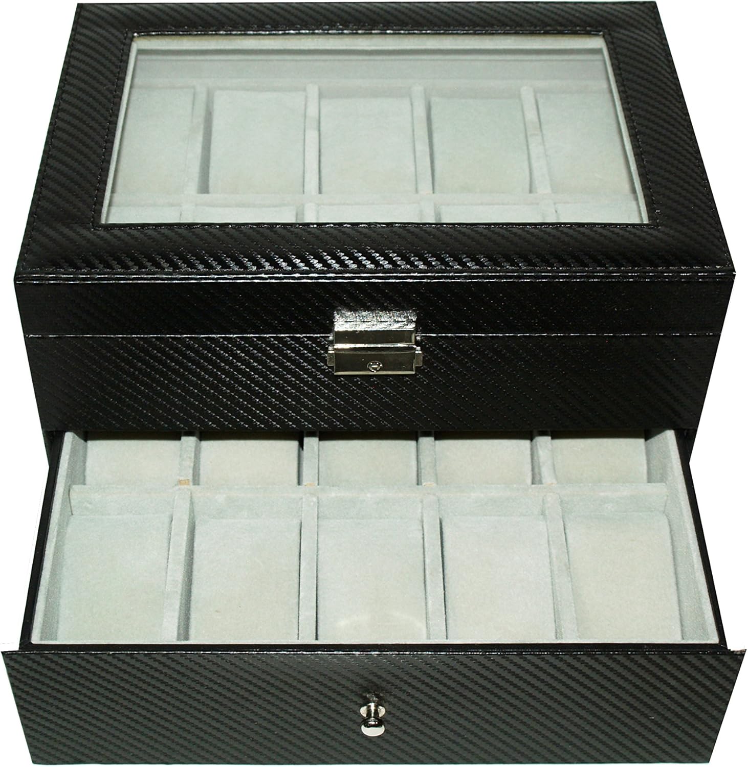 Vitrina Carbon Fiber Guarda 20 Relojes: Amazon.es: Hogar