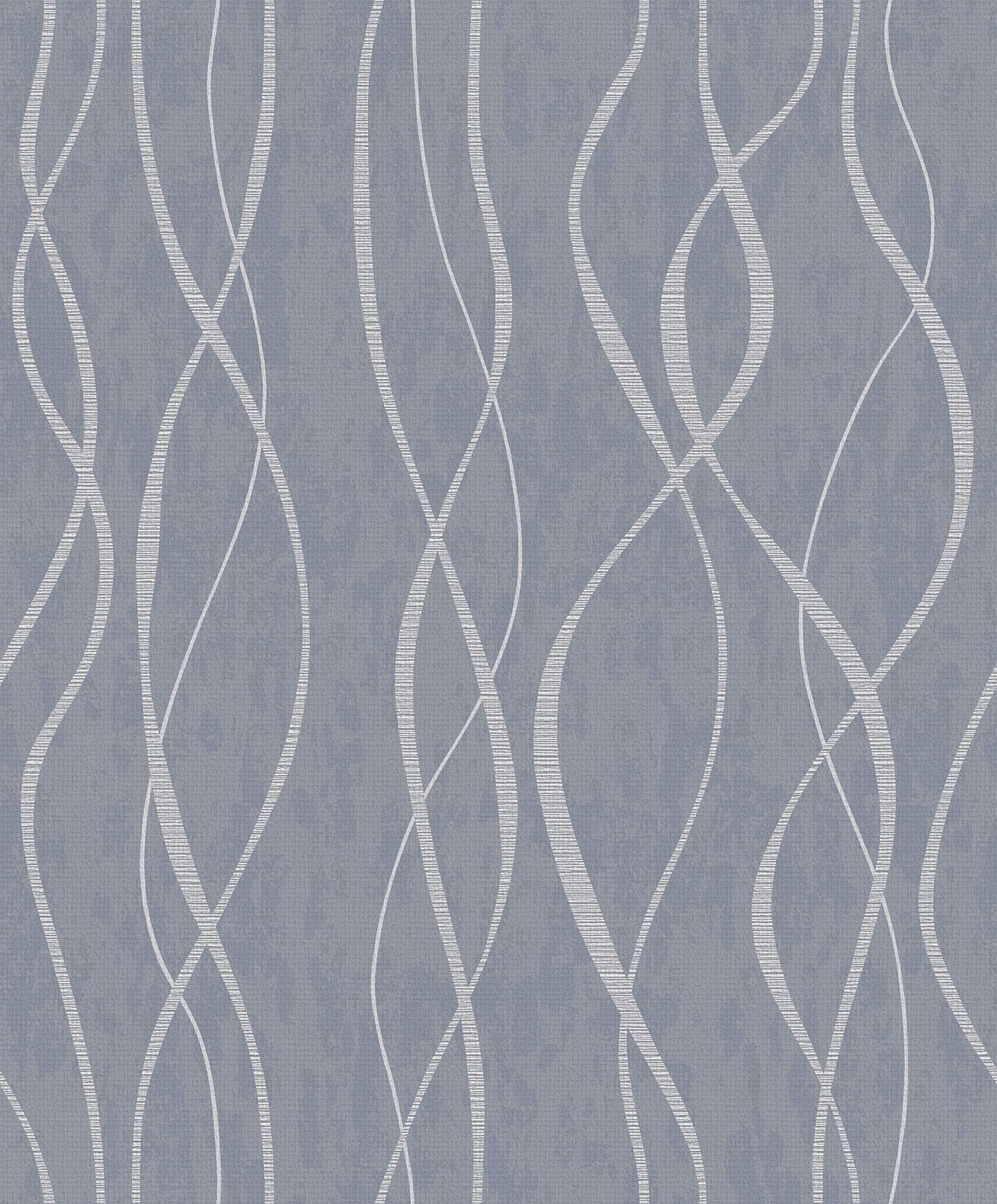 Galerie G67720 Special FX Glitter Ribbons Design Wallpaper, Blue/Silver, 10m x 53cm