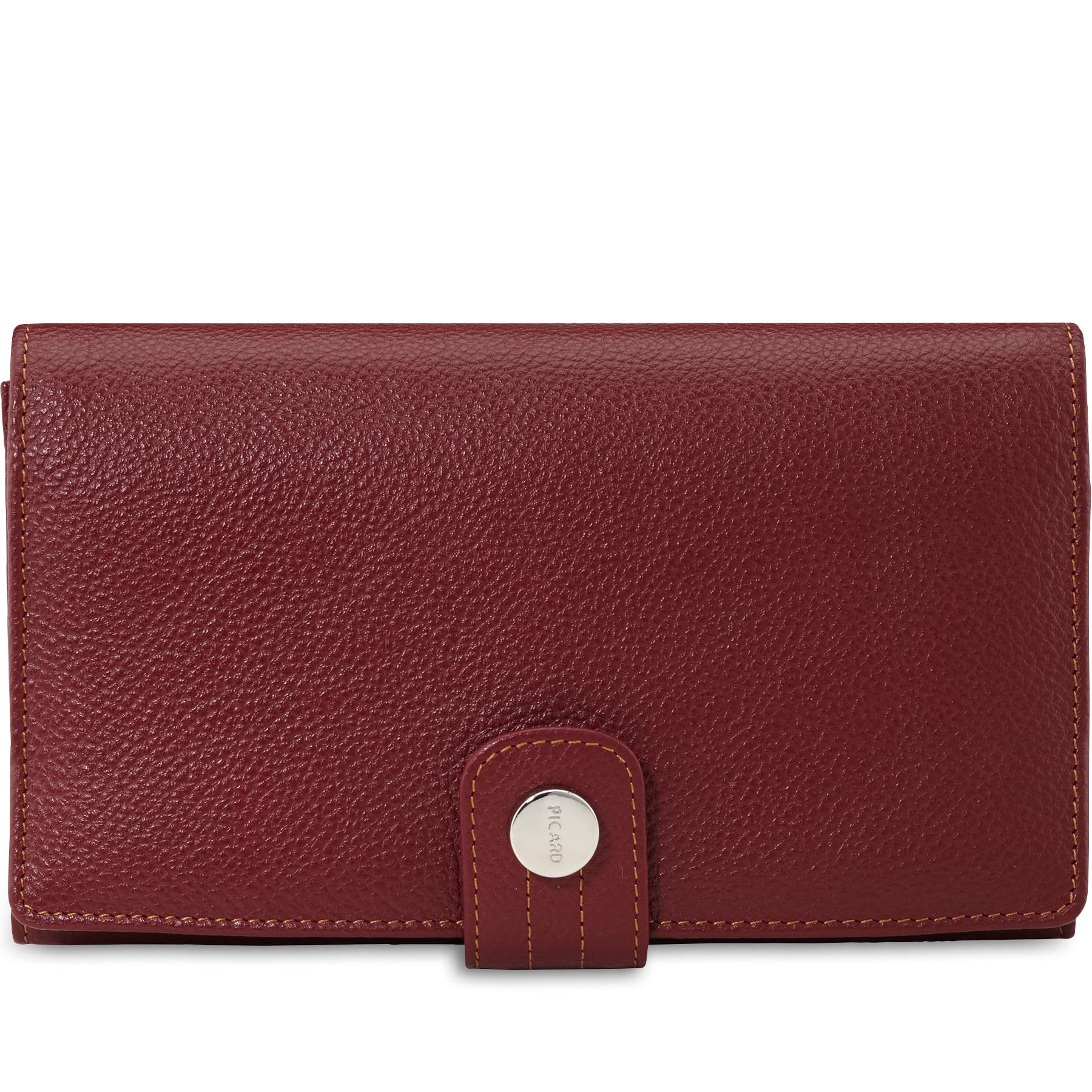 Picard Melbourne Women's Purse Made of Genuine Leather Large Width 10 cm Height 3 cm Length 17 cm with Press Stud Everyday, red, Standard Size, Purse