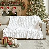 Horaldaily Christmas Blanket Throw, White Christmas Tree Soft Fuzzy Plush Faux Fur Cozy Blankets for Couch Sofa Bed Lounging, Ideal Gifts for Kids Adults Wife Self, 50x60