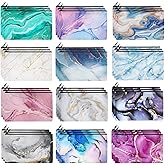 Hillban 36 Pcs Marble Makeup Bags Marble Gifts Cosmetic Bags for Women Travel Toiletry Pouch with Zipper Portable Organizer Pouch for Cosmetics Makeup Brushes, 12 Styles