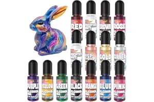 MULOEN Alcohol Ink Set - 15 Colors Alcohol Inks for Resin, Highly Concentrated Alcohol Based Ink Epoxy Resin Dye, Alcohol Inks for Painting, Glass, Tumbler Making, Petri Dish, Coaster - 0.35oz Each