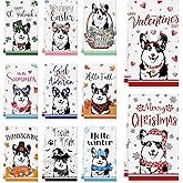 QIONG MENG 11 Pcs Corgi Kitchen Towels 14x21 Inch Puppy Dog Dish Towels Seasonal Holiday Hand Towels for Home Kitchen Bathroom Decoration