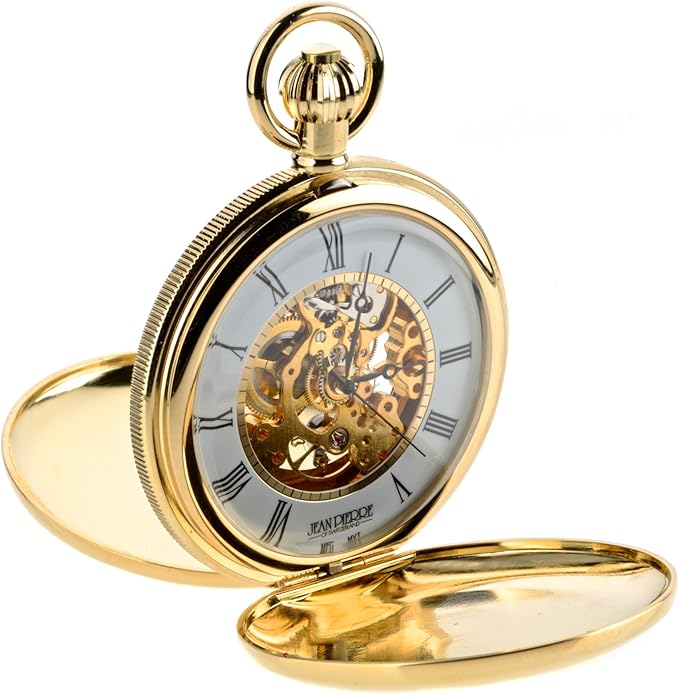 Skeleton Double Hunter Pocket Watch 17 Jewelled Mechanical