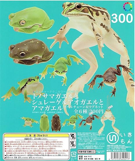 Amazon ネイチャーテクニカラーmono Plus トノサマガエルとシュレーゲルアオガエルとアマガエル ボールチェーン マグネット 全6種セット カプセル玩具 おもちゃ