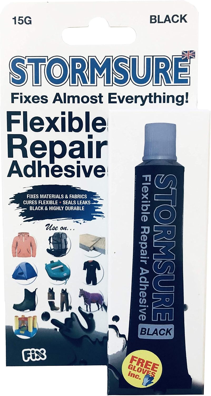 Stormsure Flexible Repair Adhesive 15g (Black) - Waterproof, Flexible, Durable Sealant for Universal Repairs