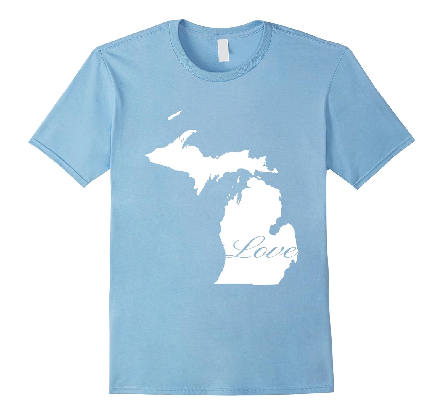 Michigan Cursive Love State T-Shirt-Rose