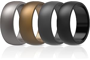 ThunderFit Silicone Wedding Rings for Men, Rubber Engagement Bands 8.7mm Wide 2.5mm Thick - 1/2/3/4/5/6/7/12/16 Variety Multipack