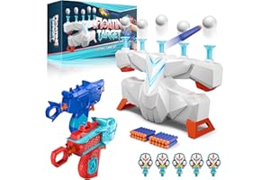 MY PET ELEPHANT Floating Ball Targets for Kids, Target Game with 2 Pack Foam Dart Blaster Toy, 5 Flip Targets, 10 and 24 Soft Bullets, Shooting Games Toy Nerf Guns (XFB-01)