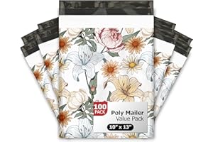 PRO SUPPLY GLOBAL 10x13 (100) Vintage Floral Summer Designer Poly Mailers Waterproof Self Sealing Tear Resistant Polymailers Shipping Envelopes Premium Printed Bags For Small Businesses