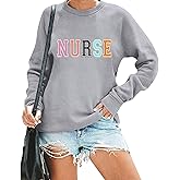 COLORFUL BLING Nurse Sweatshirt Women Registered Nurse Life Sweatshirt Nursing Student Pullover Crewneck Tops