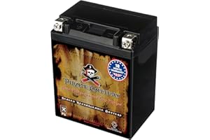 Pirate Battery YB14A-A2 12V 190 CCA Conventional – 14 Ah Battery for ATV, Motorcycle, Snowmobile, Jet Ski – T3 Nut & Bolt Terminal – Fits Polaris Sportsman 90, Kawasaki KLX110
