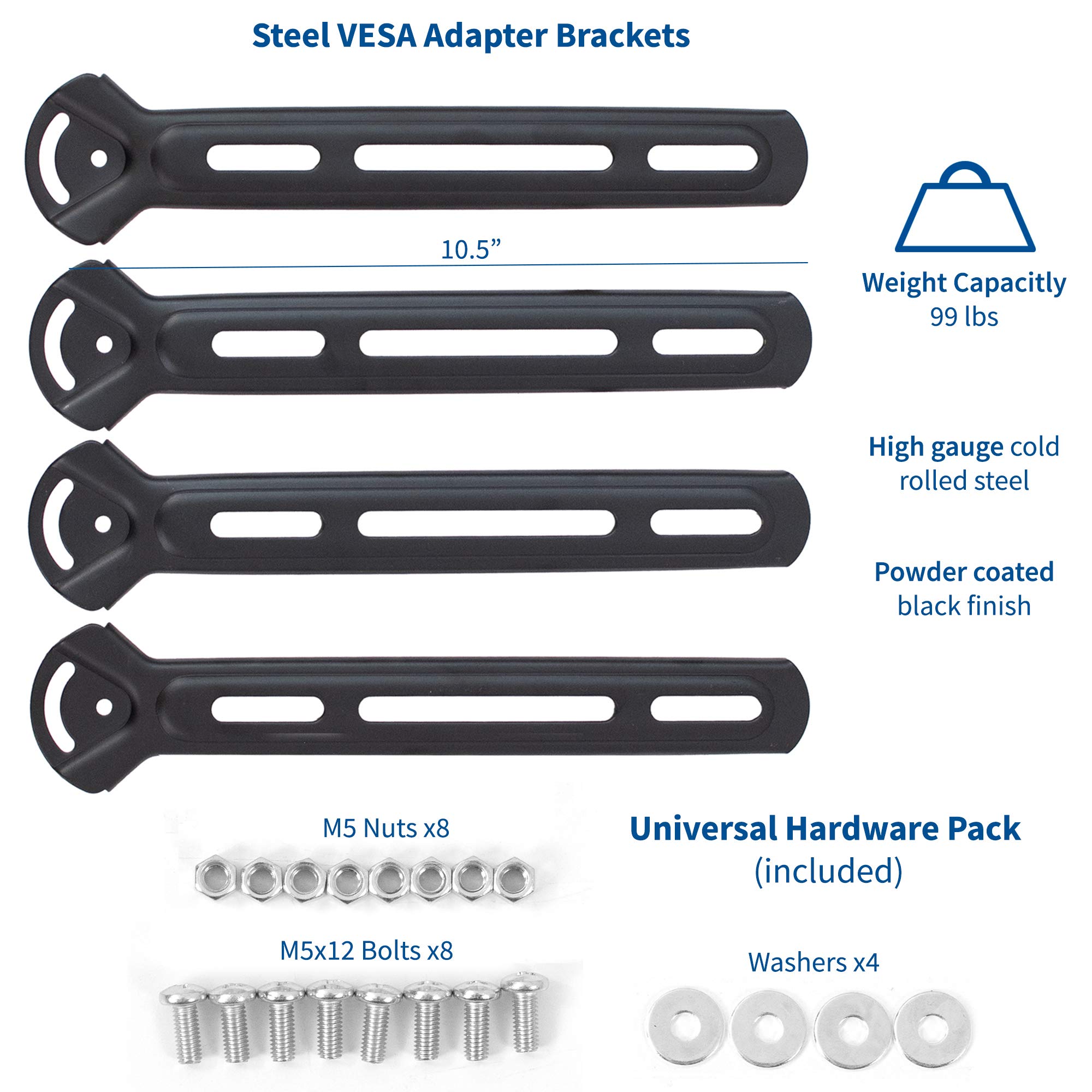 VIVO Steel VESA Mount Adapter Plate Brackets for LCD Screens Weighing 99 lbs, Conversion Kit for VESA up to 400x400mm, MOUNT-AD4X4