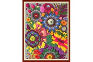 Redxing Stamped Cross Stitch Kits Embroidery kit for Beginners Adults Full Range of Embroidery Patterns Starter Kits DIY Printed Cross Stitch Kits Needlepoint Kits 11CT-Magic Flower 15.7x19.7 inch