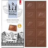 MilkBoy Swiss Chocolates Alpine Milk Chocolate Bars - 3 oz | Premium gourmet treat with creamy milk. Rainforest Alliance certified cocoa. Gluten free. Kosher. Crafted in Switzerland.