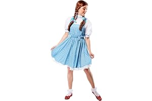 Rubies Women's Wizard Of Oz Dorothy Dress And Hair Bows Costume, Blue/White