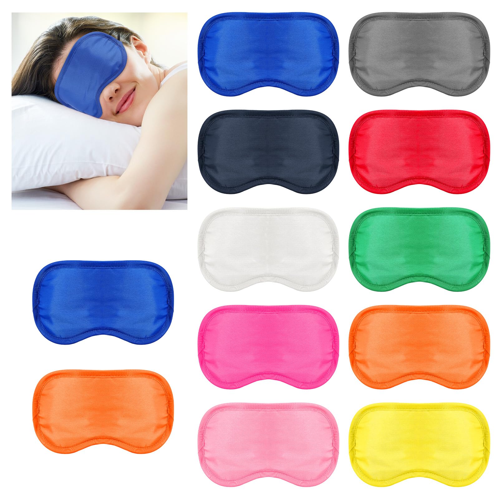 Photo 1 of 100 Pcs Multicolor Eye Mask Cover Blindfold Sleep Mask Sleep Masks Bulk for Team Games Travel Sleeping Party Supply with Adjustable Strap for Women Men Kids, 110 Colors, Individual Package