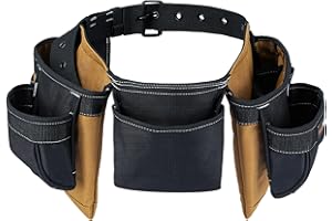 MELOTOUGH 14-Pocket Tool Belt Combo with Pouches for Electrician & Carpenter, Heavy Duty Adjustable Work Utility Belt for Men
