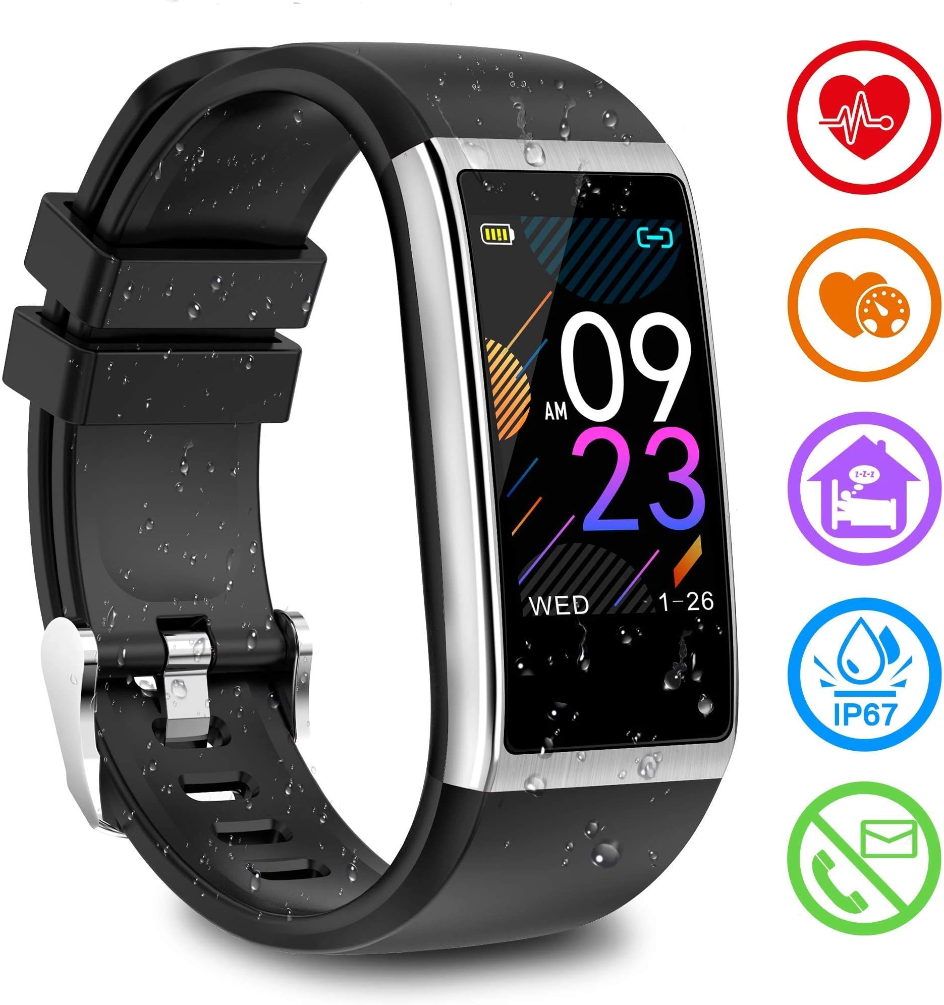 Smart watch Fitness Tracker,Waterproof Sports Watch Activity Tracker Smart Bracelet with Heart Rate Blood Pressure Sleep Monitor pedometer Smart Wristband Compatible with iOS Android for Men Women