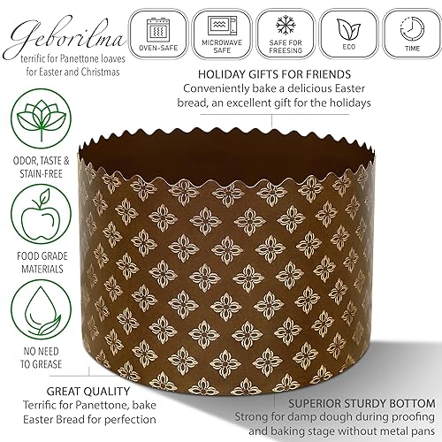 24 oz Geborilma Panettone Mold inch x inch PACK Panettone