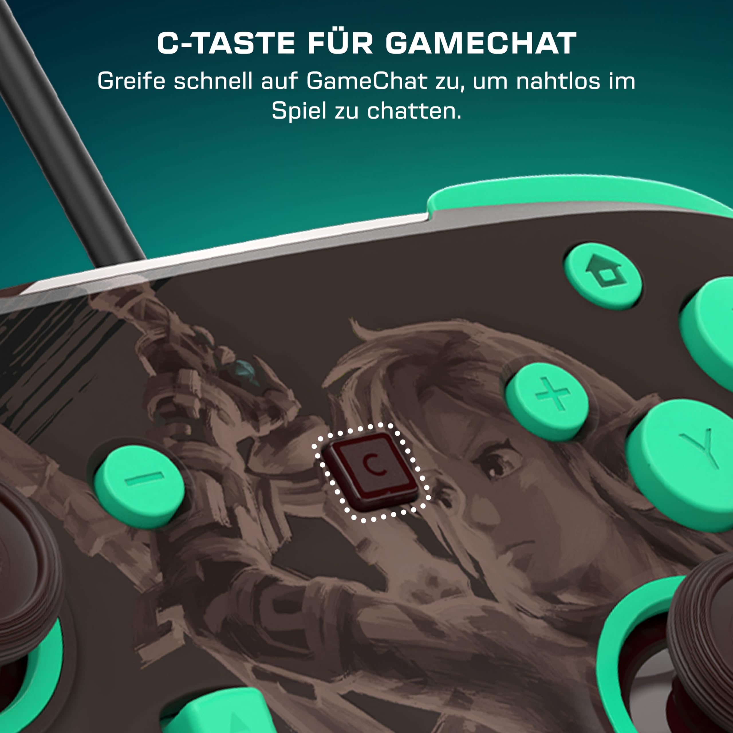 Turtle Beach Rematch Wired Gaming Controller: The Legend of Zelda - Officially Licensed for Nintendo Switch 2, Nintendo Switch, & Nintendo Switch - OLED Model, Glow-in-the-Dark, Hall-Effect 5